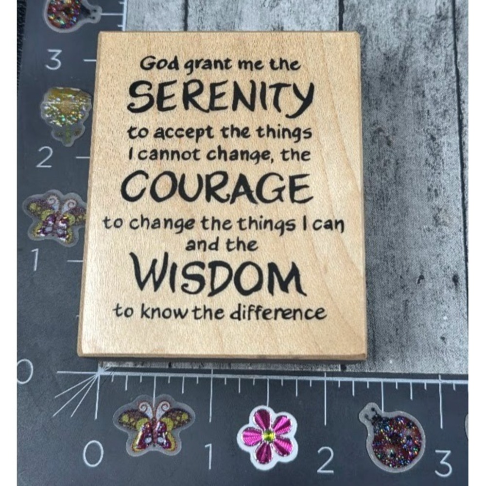 PSX Designs God Grant Serenity Courage Wisdom F2411 1999 Rubber Stamp Wood #G24